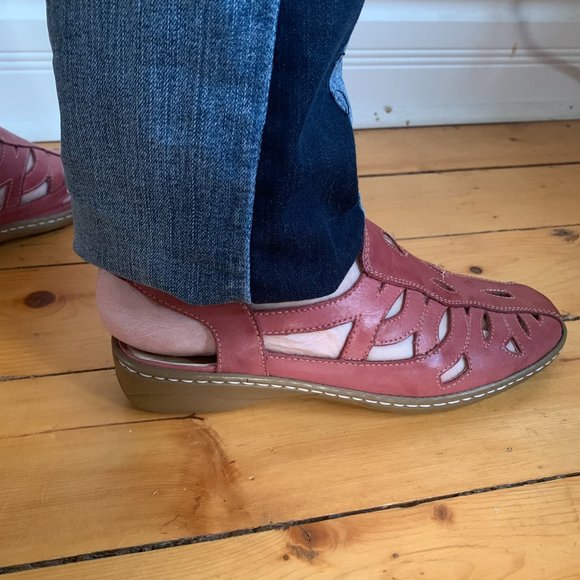 Dusty Rose Leather sligback sandals - Picture 3 of 4